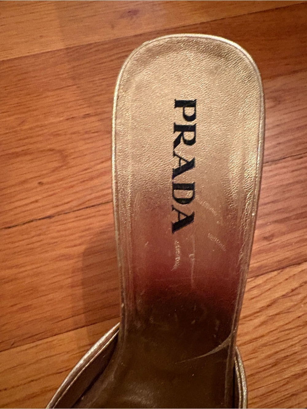 Prada Gold Jeweled Slide Mules - Picture 3 of 5